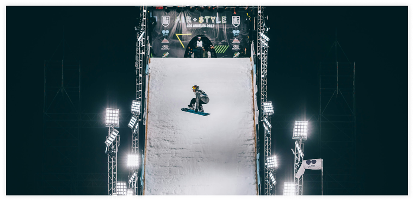 Artificial ski slope with synthetic snow
